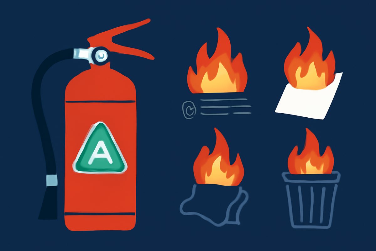 Class A fire extinguisher guide - ordinary combustible fires