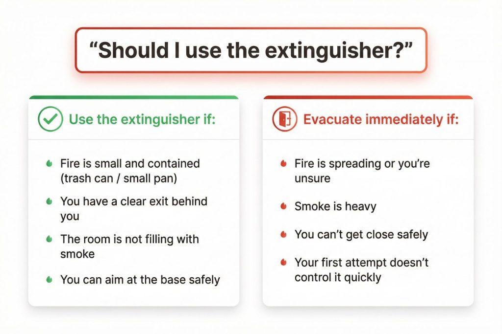 Should I Use a Fire Extinguisher or Evacuate? Home Fire Decision Checklist