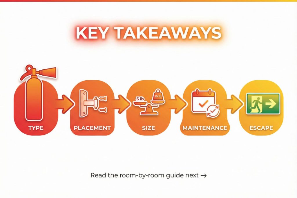Room-by-Room Fire Extinguisher Guide Summary for Home Use