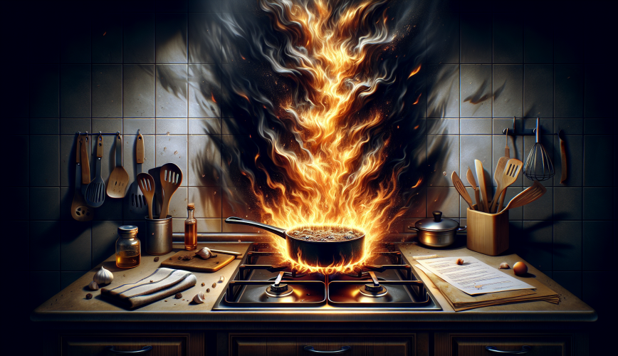 Illustration of a grease fire